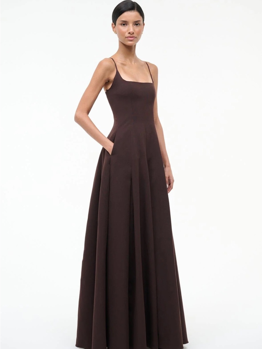 STAUD Brown Joy Maxi Dress Earth - Picture 2 of 5